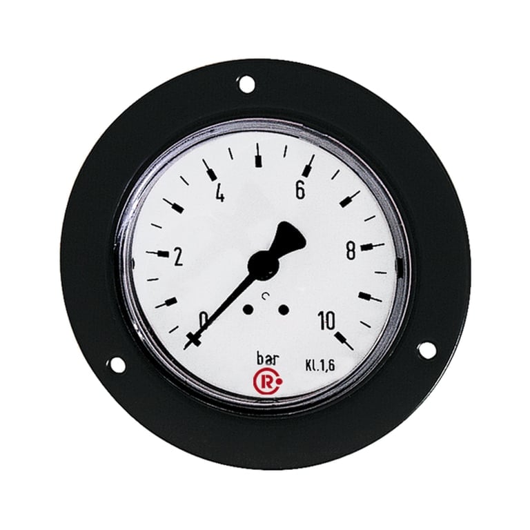 Riegler 101909 Standardmano., Frontring schwarz, G 1/4 hinten, 0-40,0 bar, Ø 63