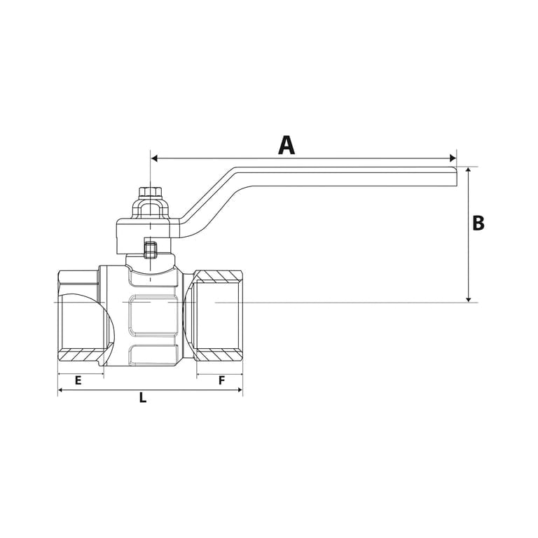 Riegler 129124 Kugelhahn Standardausf., Handhebel schwarz, IG/IG, MS ver., G 1/2 - Bild 2