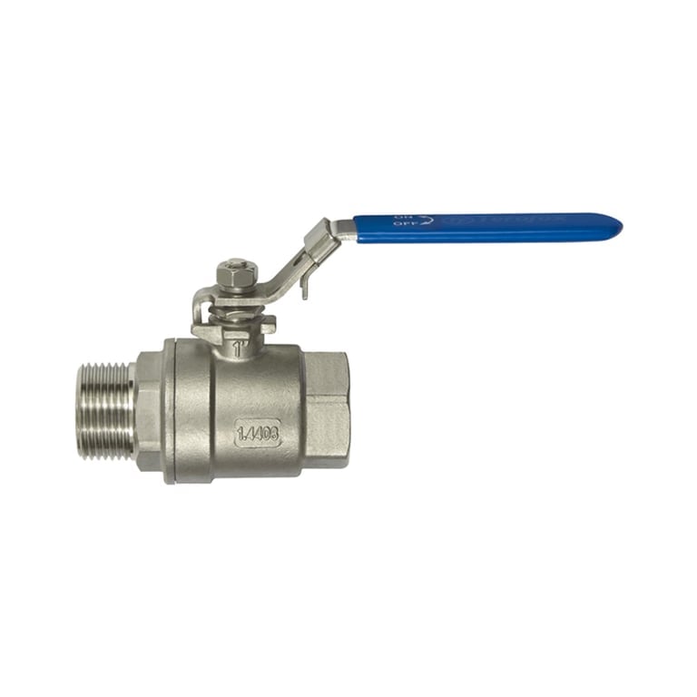 Riegler 135908 Edelstahlkugelhahn, 2-teilig, Innen-/Außengewinde, G 1 1/2, DN 40 - Bild 1