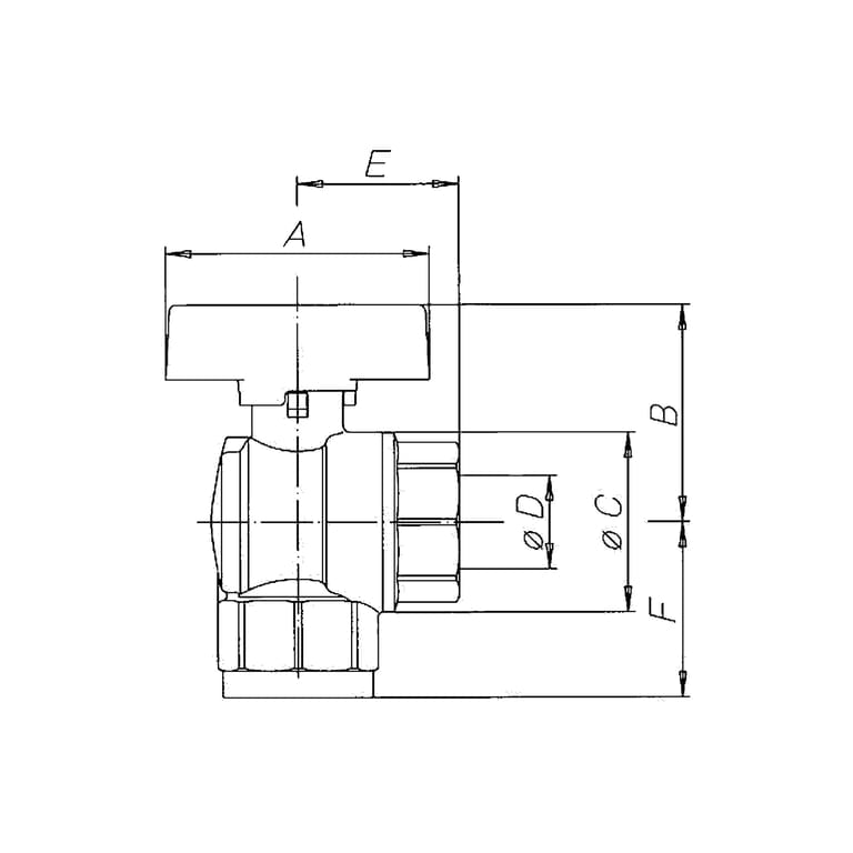 Riegler 103311 Kugelhahn Eckform, EN 331, MS vern., IG/IG, Rp 3/4, DN 20 - Bild 2
