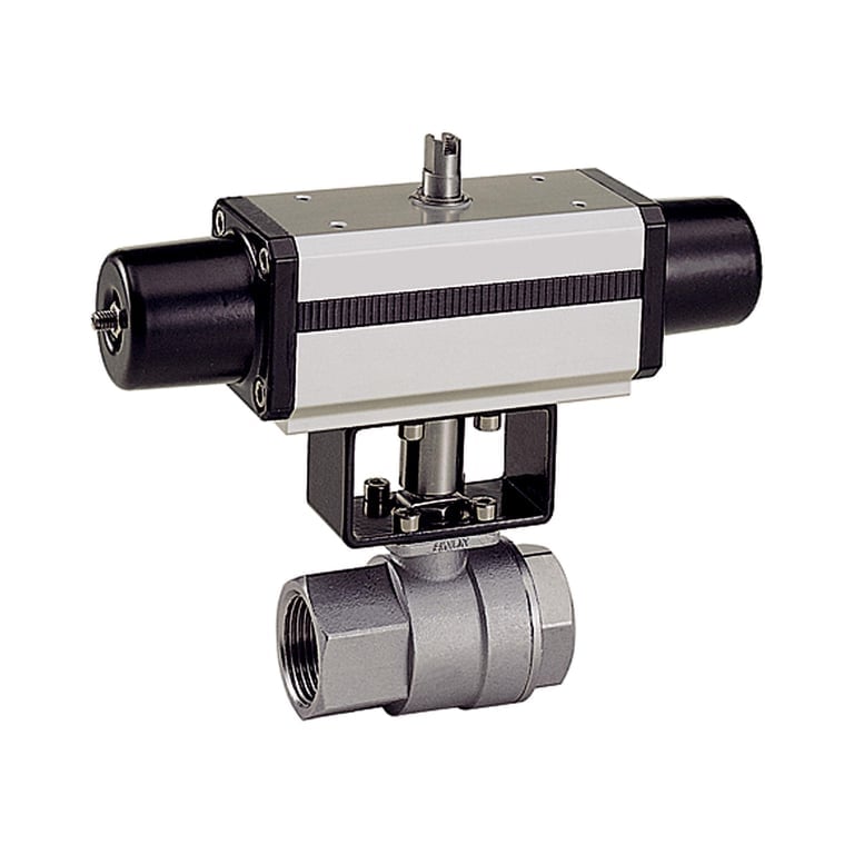 Riegler 103590 Edelstahlkugelhahn, pneumat. Stellantrieb, einfachwirkend, Rp 3/4 - Bild 1
