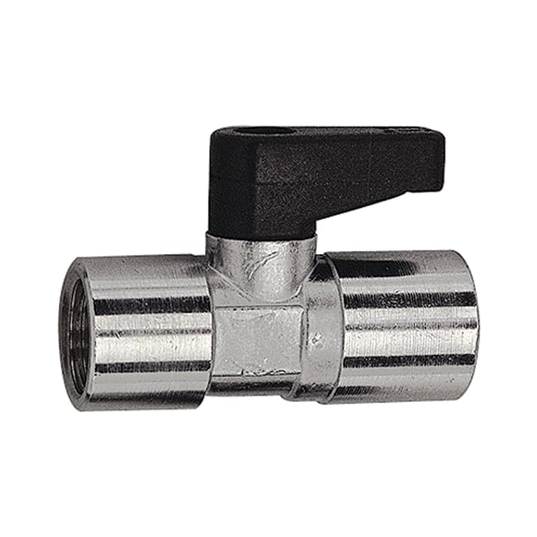 Riegler 103347 Mini-Kugelhahn mit Drehgriff, Messing vernickelt, Rp 1/8 IG - Bild 1