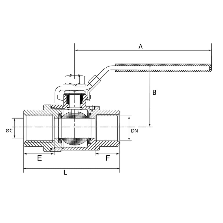 Riegler 135352 Edelstahlkugelhahn, 2-teilig, Baulänge nach DIN 3202-M3, G 3/8 - Bild 4