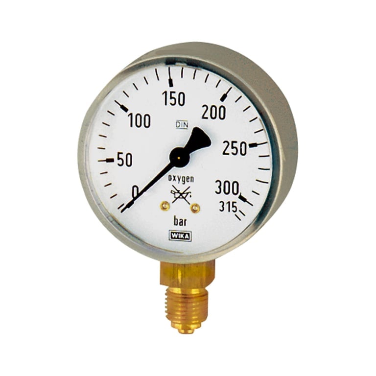 Riegler 101295 Manometer neutrale Gase, G 1/4 radial unten, 0 - 400 bar, Ø 63