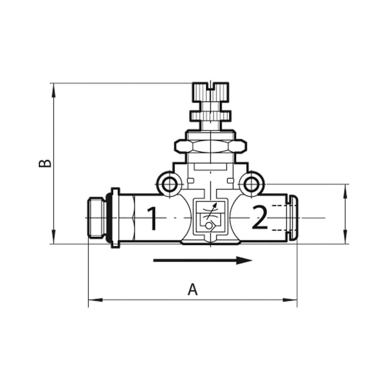 Riegler 106722 Drosselrückschlagventil einseitig, Gew.-Schl., G 1/4, Schl.-Ø 8 - Bild 2