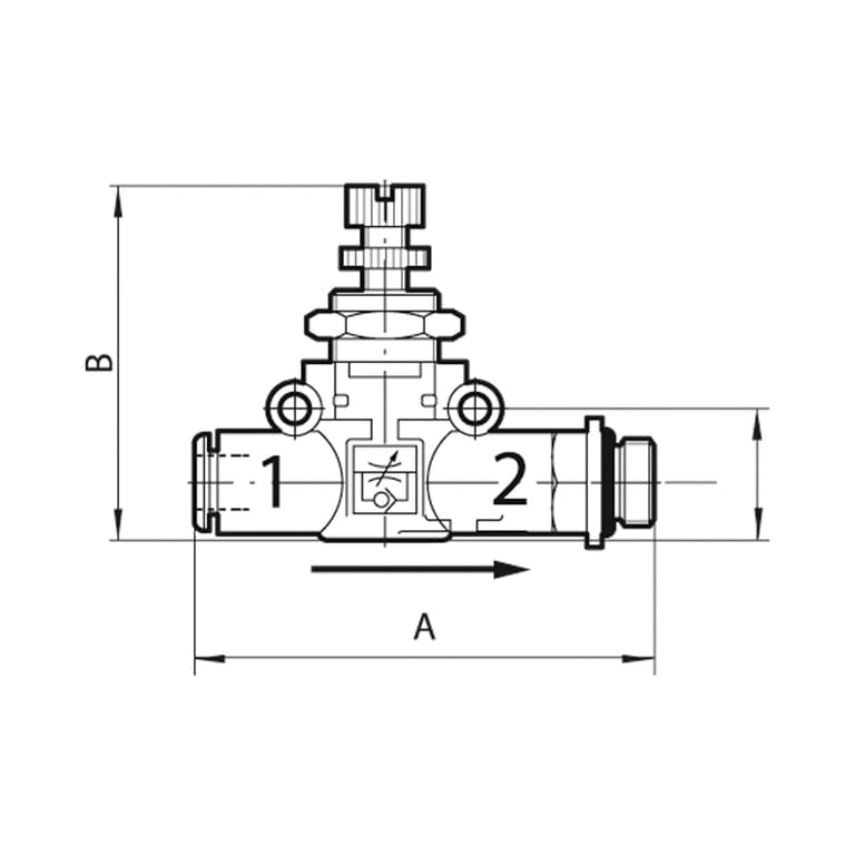 Riegler 106728 Drosselrückschlagventil einseitig, Schl.-Gew., G 1/4, Schl.-Ø 6 - Bild 2