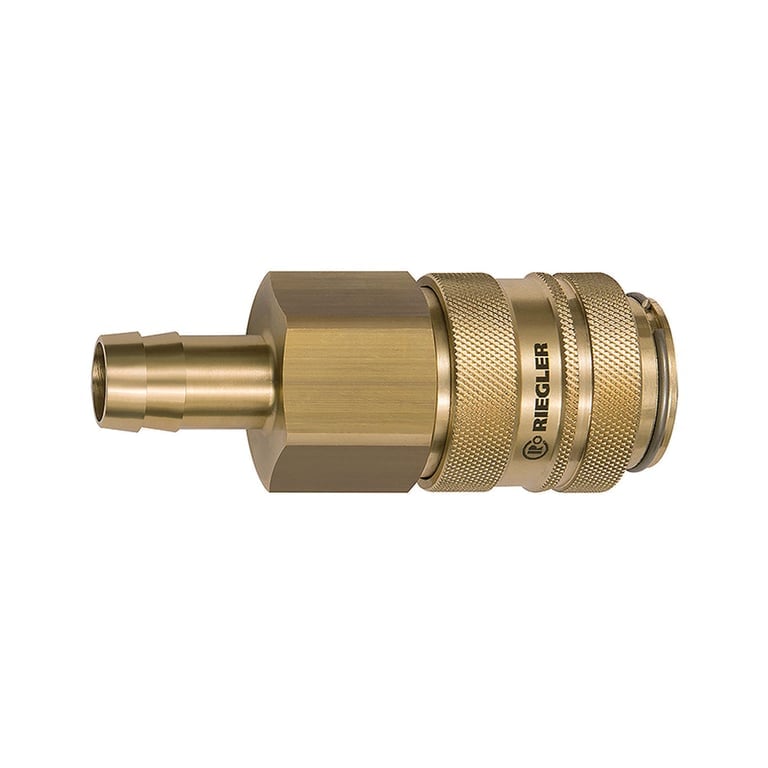 Riegler 141569 Schnellverschlusskupplung NW 19, Messing blank, Tülle LW 25 - Bild 1