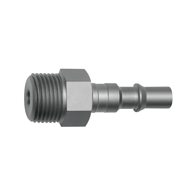 Riegler 141643 Nippel für Kupplungen NW 6, ISO 6150 C, Stahl, NPT 3/8 AG