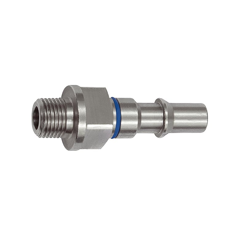 Riegler 141894 Unverwechselbarer Nippel NW 6, ISO 6150 C, G 1/4 AG, blau