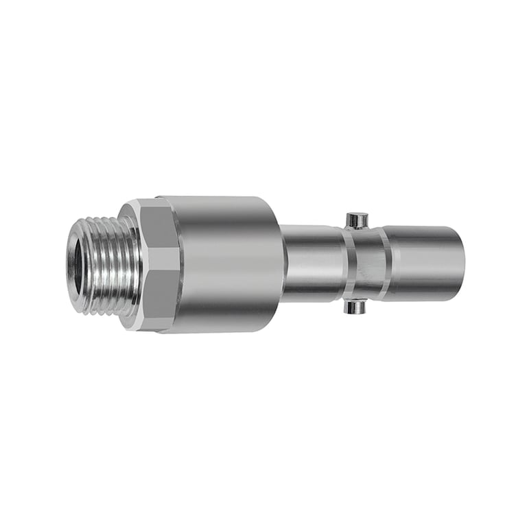 Riegler 141808 Nippel mit RSV für Kupplungen NW 11, 2-stufig, Stahl, G 1/2 AG