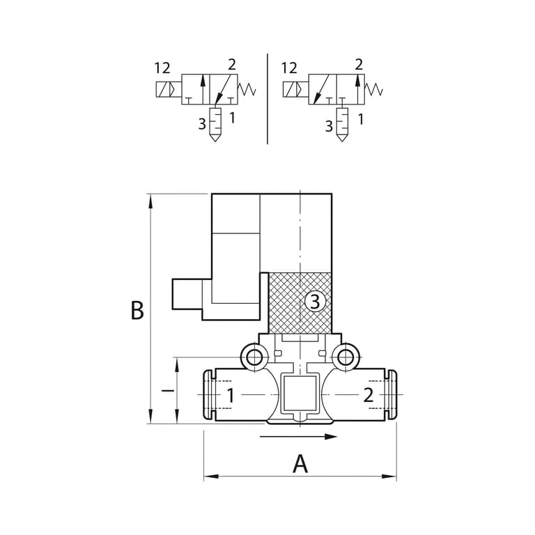 Riegler 106844 3/2-Wege-Magnetventil schallgedämpfte Entlüftung, NC, Schl.8 - Bild 2