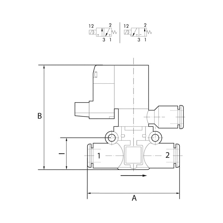 Riegler 106848 3/2-Wege-Magnetventil geführte Entlüftung, NC, Schl.8 - Bild 2