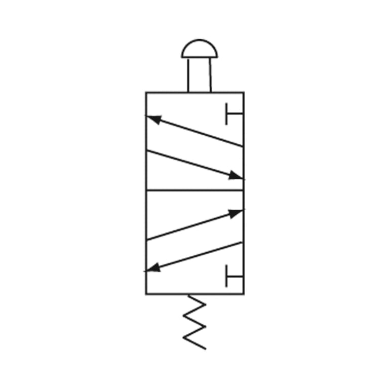 Riegler 116003 5/2-Wegeventil, manuell »M5«, Druckknopf, monostabil, G 1/4, schw - Bild 2