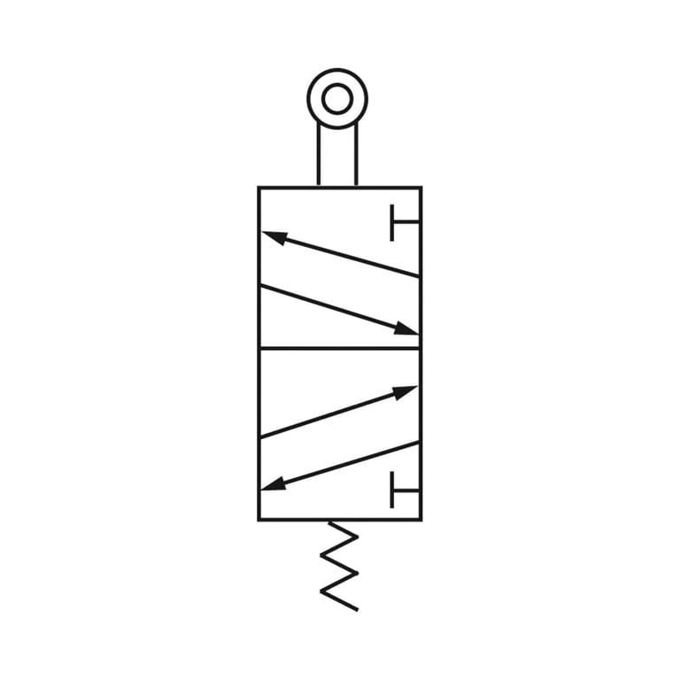 Riegler 115958 5/2-Wegeventil, mechanisch betätigt, »M5«, Rollenhebel, G 1/8 - Bild 2