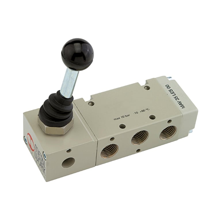 Riegler 106464 5/2-Wegeventil, man. 90° Hebel monostabil G 1/8 - Bild 1