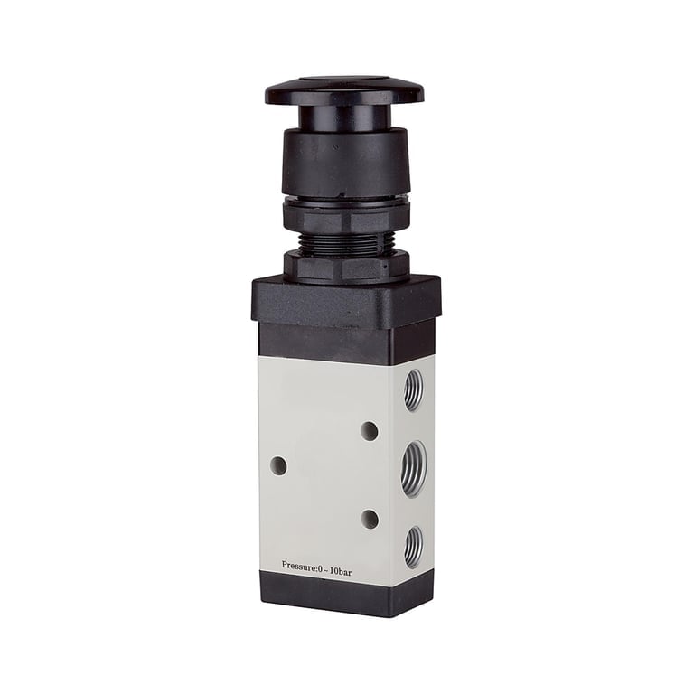 Riegler 116012 5/2-Wegeventil, manuell »M5«, Pilztaster, monostabil, G 1/8, schw - Bild 1