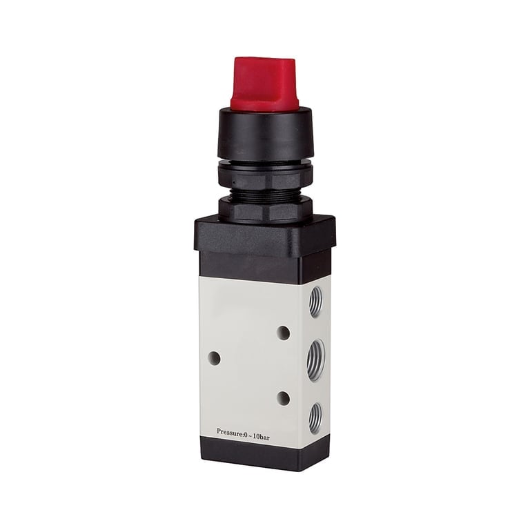 Riegler 116025 5/2-Wegeventil, manuell »M5«, Drehhebel k., monostabil, G1/8, rot - Bild 1