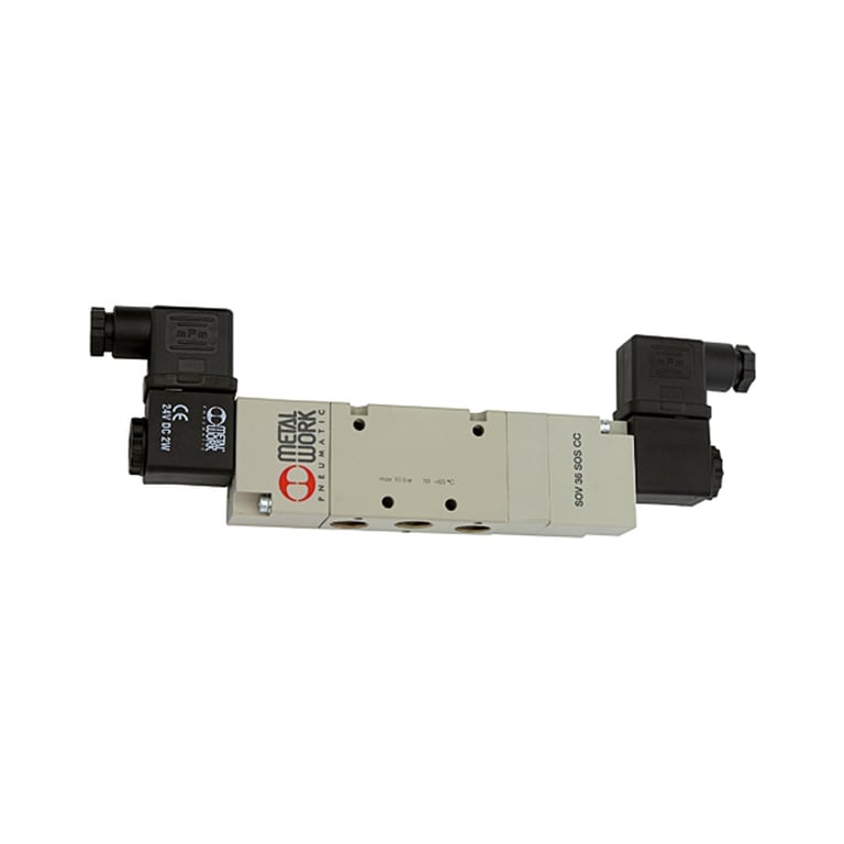 Riegler 106588 5/3-Wegeventil, elektropneu., Mitte belüft., G 1/8, 230 V AC - Bild 1