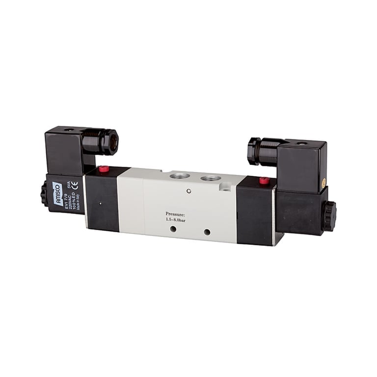 Riegler 116173 5/3-Wegeven elektropneum. Mitte entl., G 1/8 230V 50Hz 400l/min - Bild 1
