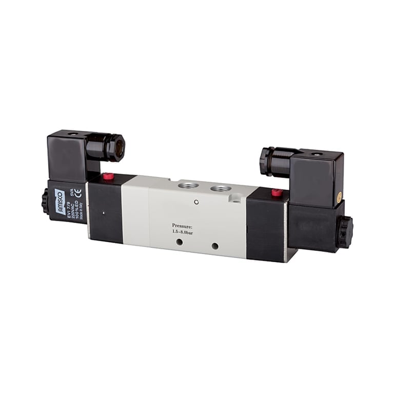 Riegler 116186 5/3-Wegeventil elektropneum. Mitte belüftet, M5, 230 V, 50 Hz - Bild 1