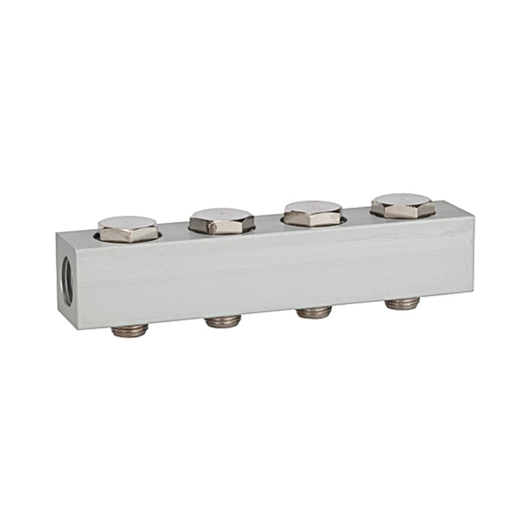 Riegler 106618 Versorgungsleiste für Wegeventile, mit 4 Ventilpositionen, G 1/4