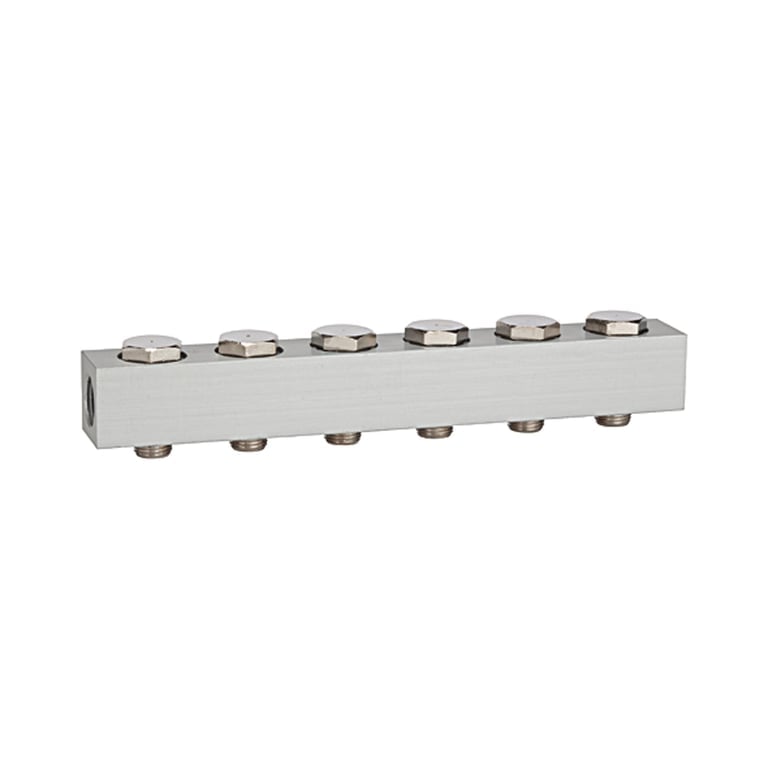 Riegler 106614 Versorgungsleiste für Wegeventile, mit 6 Ventilpositionen, G 1/8