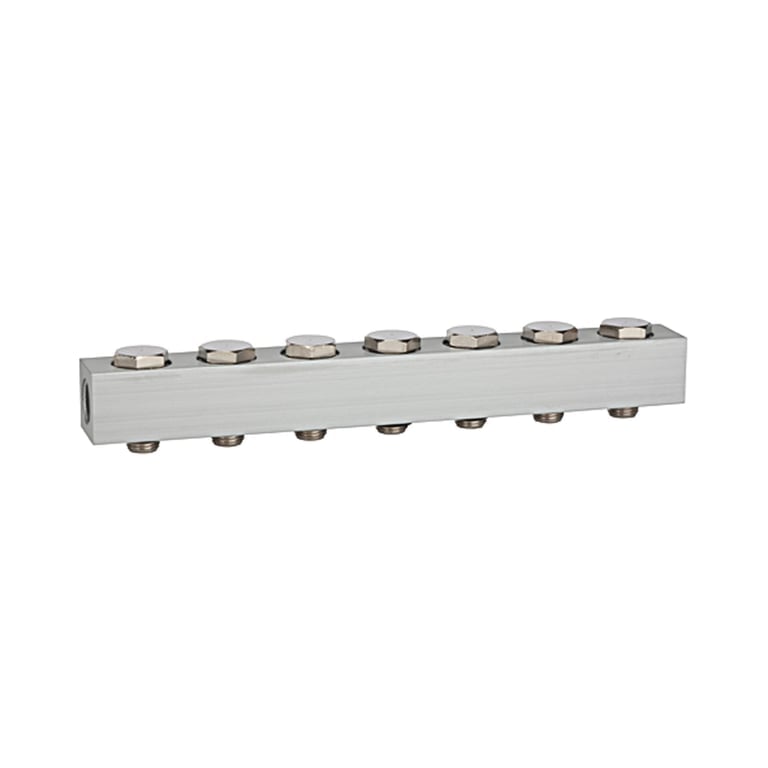 Riegler 106621 Versorgungsleiste für Wegeventile, mit 7 Ventilpositionen, G 1/4