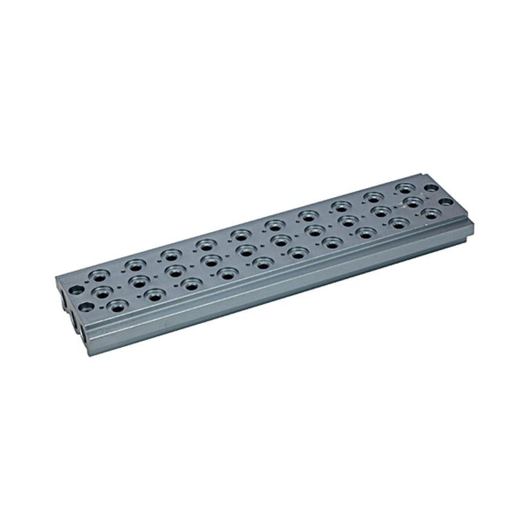 Riegler 106640 Mehrfach-Grundplatte für Wegeventile, 10 Ventilpositionen, G 1/4