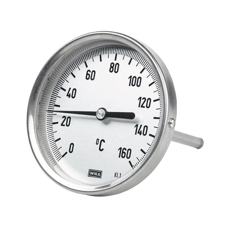Riegler 102777 Bimetallthermometer, G 1/2 hinten, L=100, Ø 100, 0 °C bis 160 °C