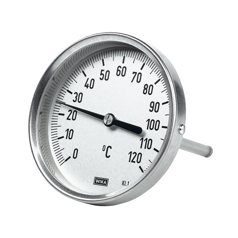 Riegler 102790 Bimetallthermom., hochw. Ausf., L1=100/L2=80, Ø 63, 0°C bis 160°C