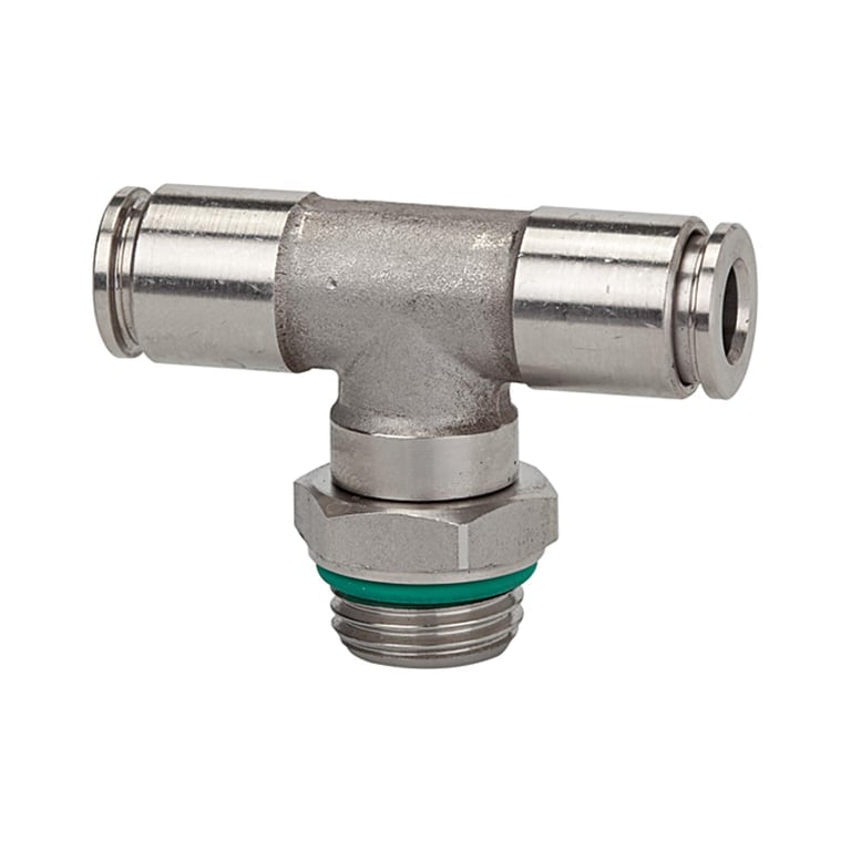 Riegler 110409 T-Steckverschra., drehbar, G 1/4 a., Schl.-Ø 8, 15bar, ES 1.4404 - Bild 1