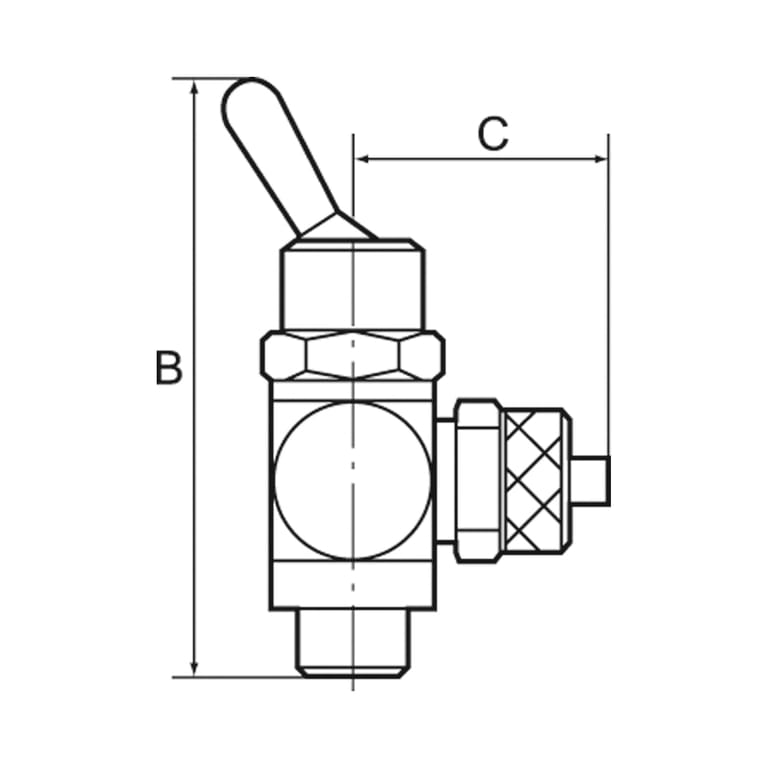Riegler 107011 2/2-Wege-Kipphebelventil, beidseitig,Schnellverschr.G1/8,Schl.6/4 - Bild 2