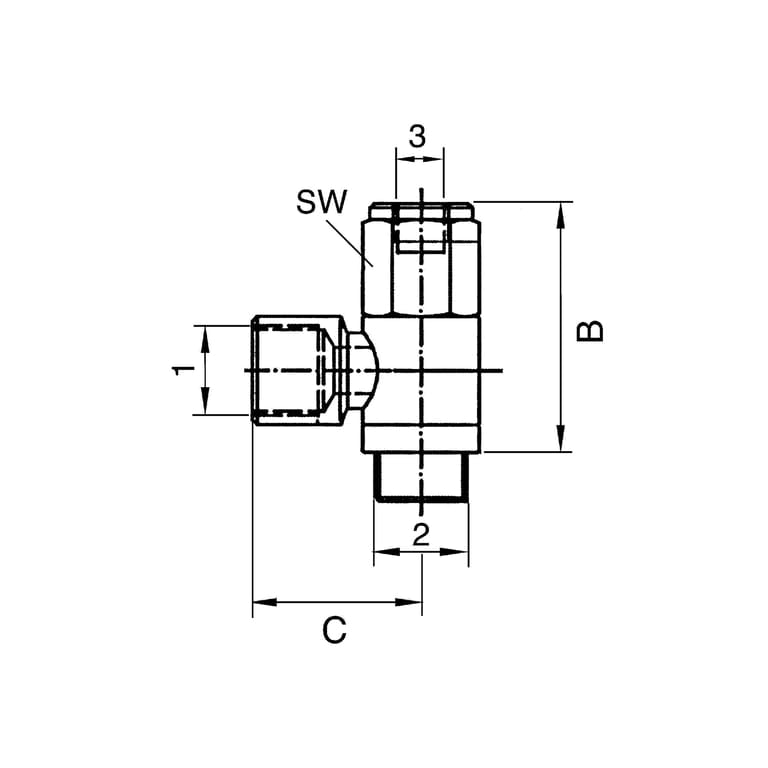 Riegler 107057 Pneumatisch entsperrbares Rückschlagventil, G 1/8, G 1/8 i., M5 - Bild 2