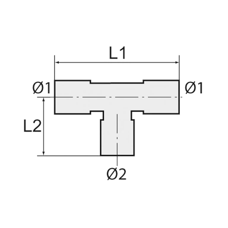Riegler 110327 T-Reduzierverbinder POM, für Schlauch-Ø1 22, für Schlauch-Ø2 15 - Bild 2