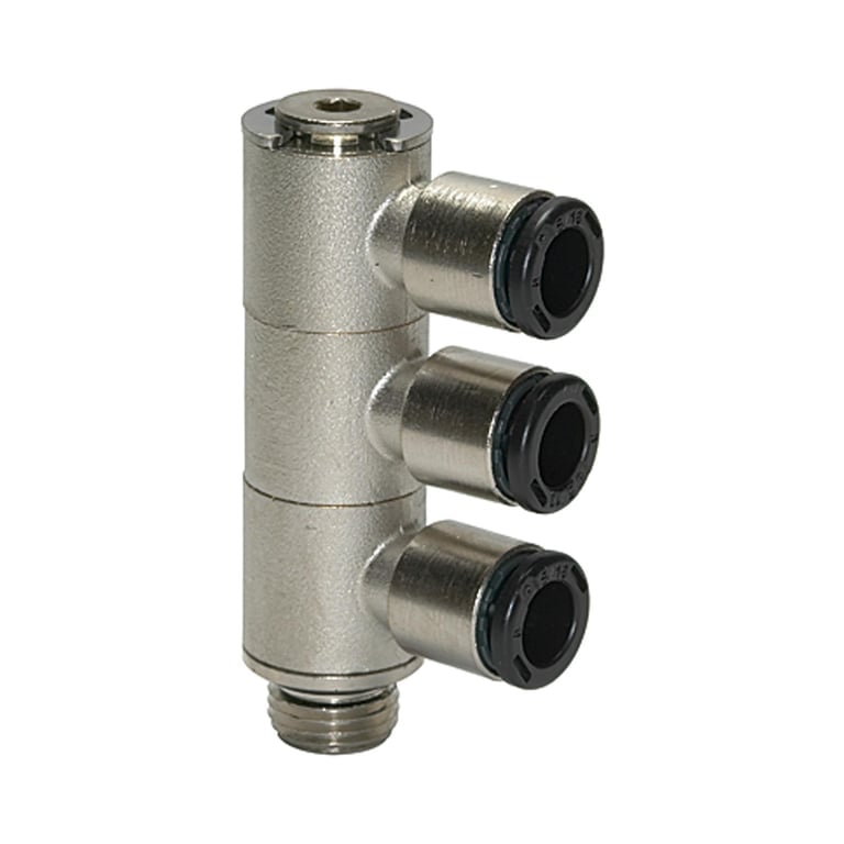 Riegler 108807 L-Mehrfachverteiler 3-fach »click-clock«, drehbar, G 1/8 a. Ø 4mm - Bild 1