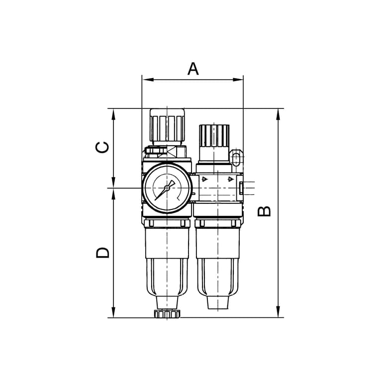 Riegler 100797 Wartungseinheit 2-tlg. »Standard-mini«, PC-Behälter, BG 0, G 1/8 - Bild 2