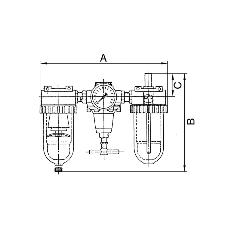 Riegler 129495 Wartungseinheit 3-tlg. »Standard« mit Metallbehälter, BG 2, G 3/8 - Bild 4
