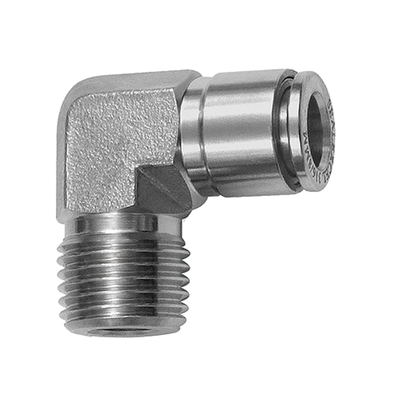 Riegler 135166 L-Steckverschraubung R 3/8 a., für Schlauch-Außen-Ø 12, ES 1.4404 - Bild 1