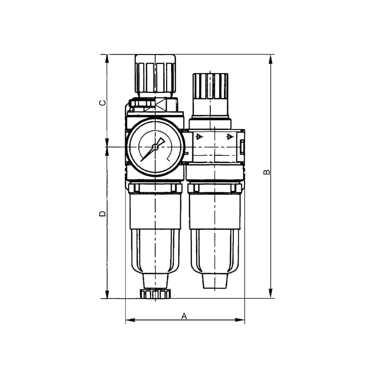 Riegler 100396 Wartungseinheit 2-tlg. »multifix-mini«, mit Metallbehälter, G 1/8 - Bild 2