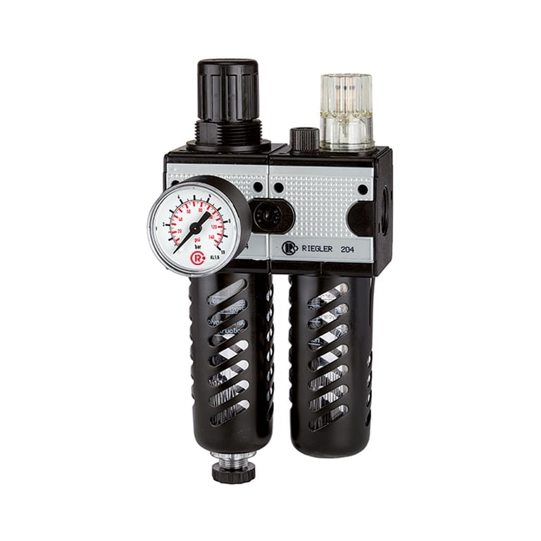 Riegler 100571 Wartungseinheit 2-tlg. »multifix«, PC-Beh., Schutzkorb, BG1, G1/4 - Bild 1