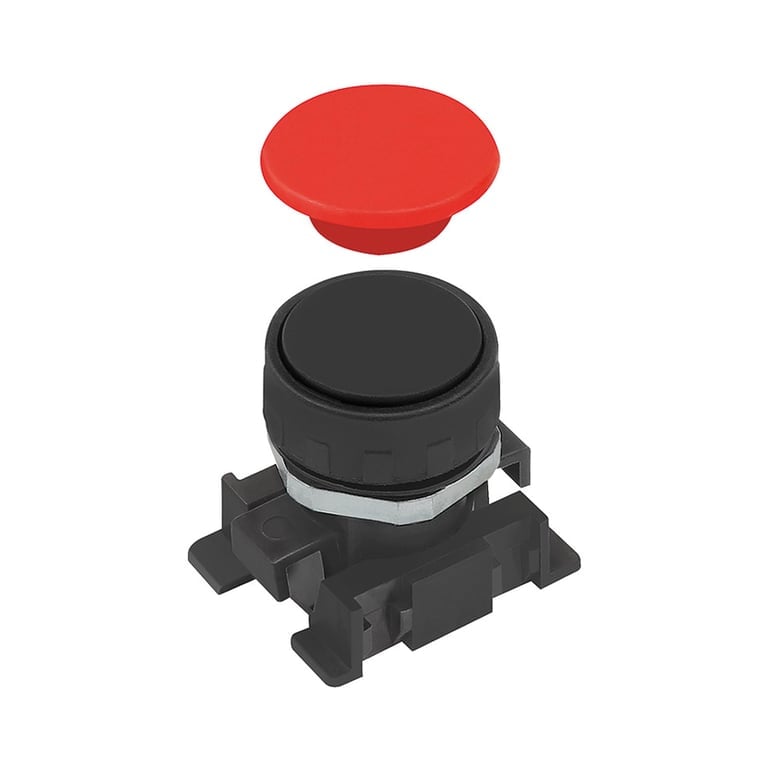 Riegler 106444 Druckknopf mit roter und schwarzer Scheibe, monostabil