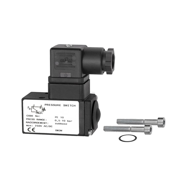 Riegler 100280 Druckschalter Wechselkontakt anflanschbar, Kunststoff, 0,5-10 bar