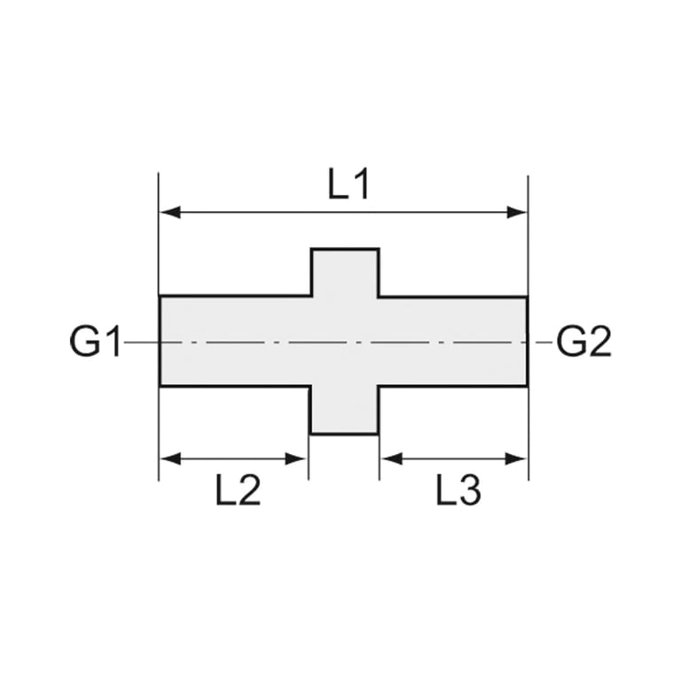 Riegler 154214 Doppelgewindenippel, G 1/2 a., G 3/8 a. LH, SW 24, Messing - Bild 2