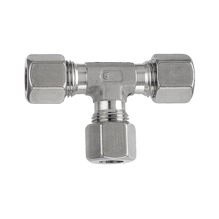 Riegler 112441 T-Verschraubung, Rohr-Außen-Ø 15 mm, Edelstahl 1.4571, 315 bar - Bild 1