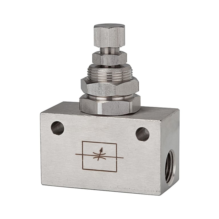 Riegler 103814 Drosselventil, Blockform, Edelstahl 1.4404, G 1/4, PN max. 10 bar - Bild 1