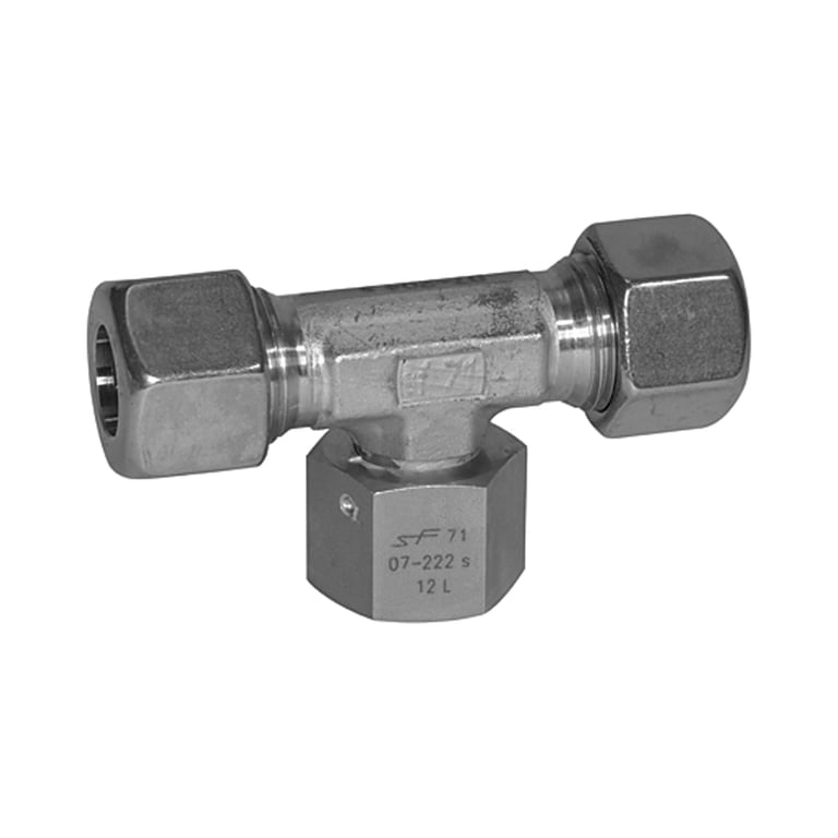 Riegler 112342 Einstellbare T-Verschraubung, Dichtkegel, M18x1,5 i., ES, FKM - Bild 1
