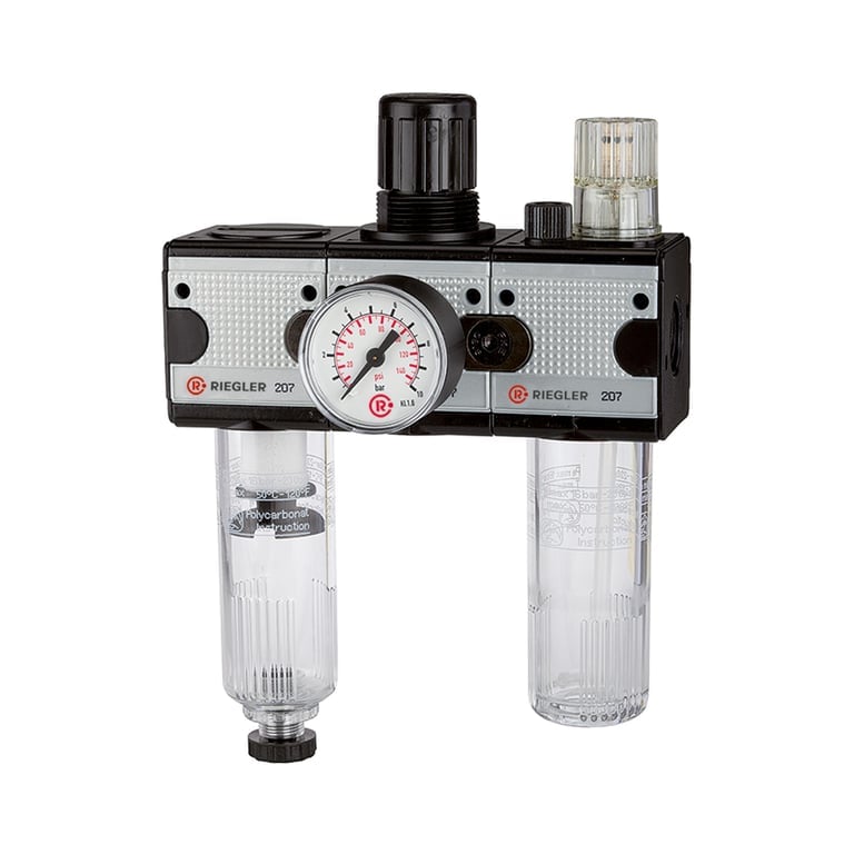 Riegler 100581 Wartungseinheit 3-tlg. »multifix«, mit PC-Behälter, BG 1, G 1/4 - Bild 1