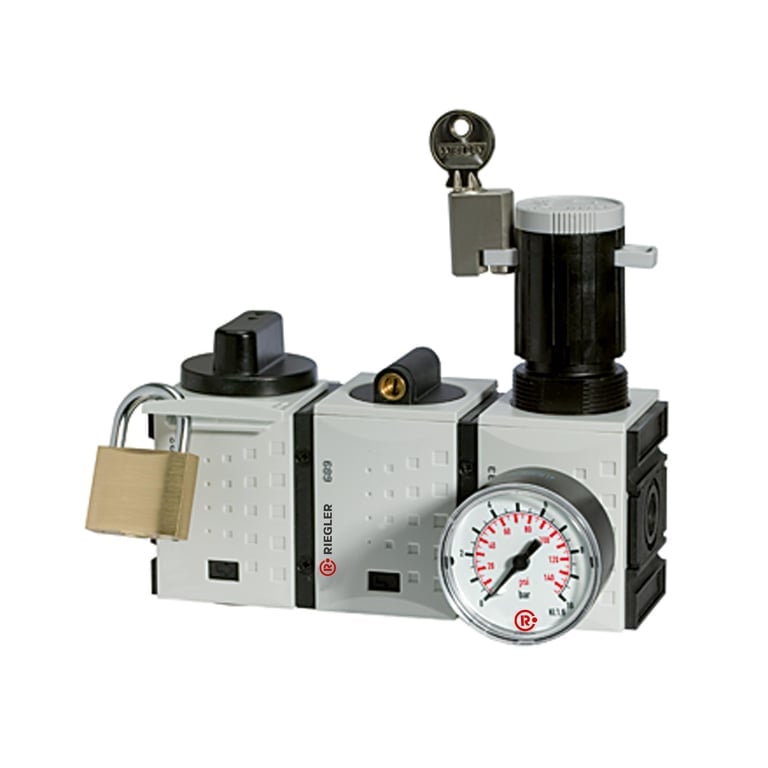 Riegler 100244 Wartungsstation SAFETY »FUTURA«, KH-AV-DR, BG 1, G 3/8, 2,5-8 bar - Bild 1