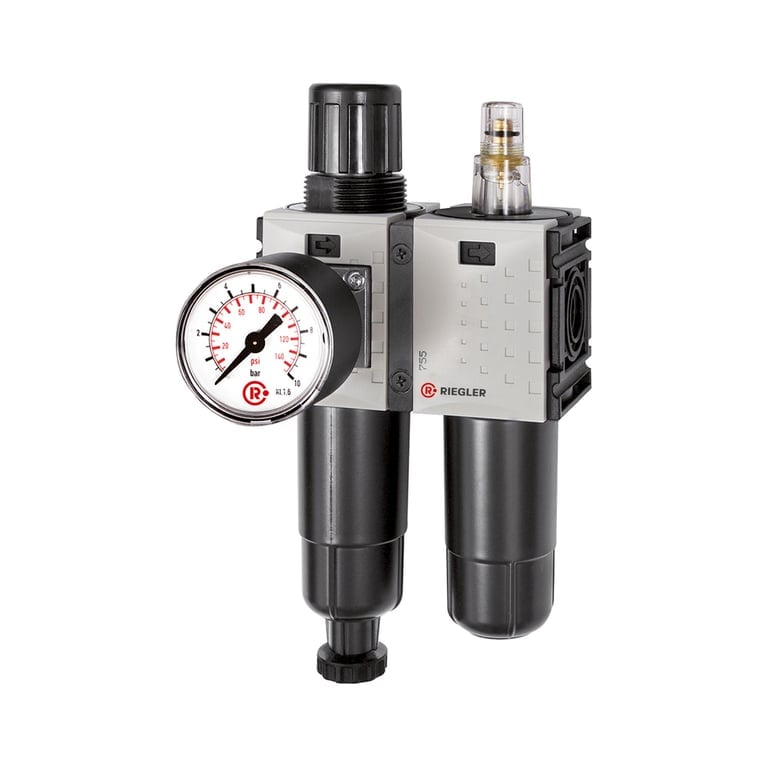 Riegler 142475 WE 2-tlg. »FUTURA-mini«, Metallbe., Stand.mano., G 1/4, 0,1-4, HA - Bild 1