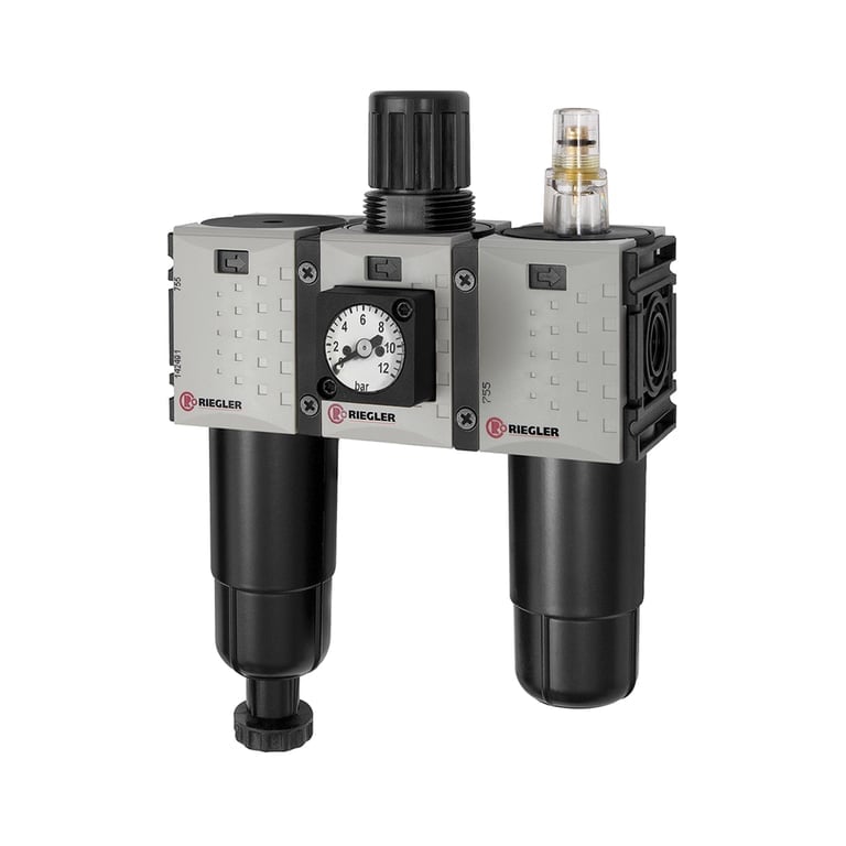 Riegler 142502 WE 3-tlg. »FUTURA-mini«, Metallb., Kompaktmano., G 1/4, 0,1-4, HA - Bild 1